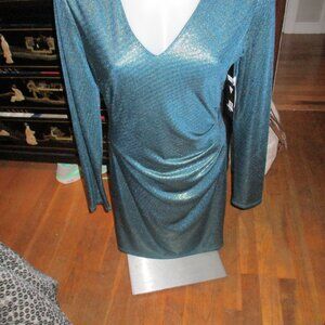 neww ith tags guess green blue sparkly material dress long sleeve sz 10